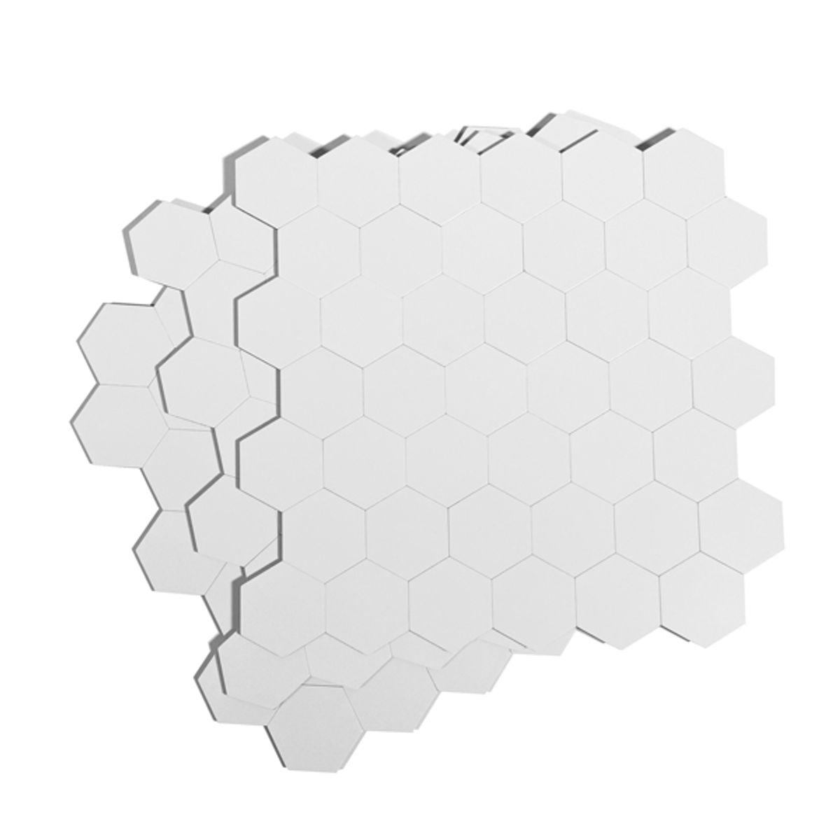 Vareprøve: Hexagon hvit matt selvklebende veggfliser